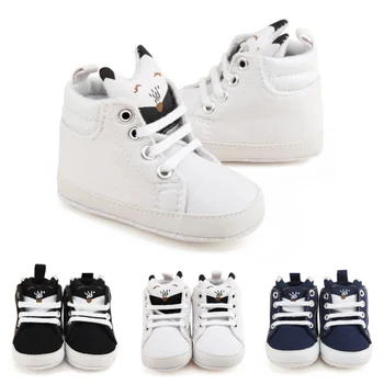 

Baby Warm Shoes Kid Boys Girls Fox Head Lace Cotton Cloth First Walker Anti-slip Soft Sole Toddler Sneaker