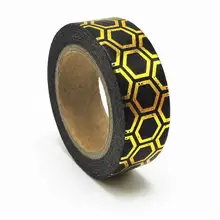 2016 New Foil Washi Tape Office Adhesive Scrapbooking Tools Kawaii Decorative Cute Christmas Craft Gift Colour Golden