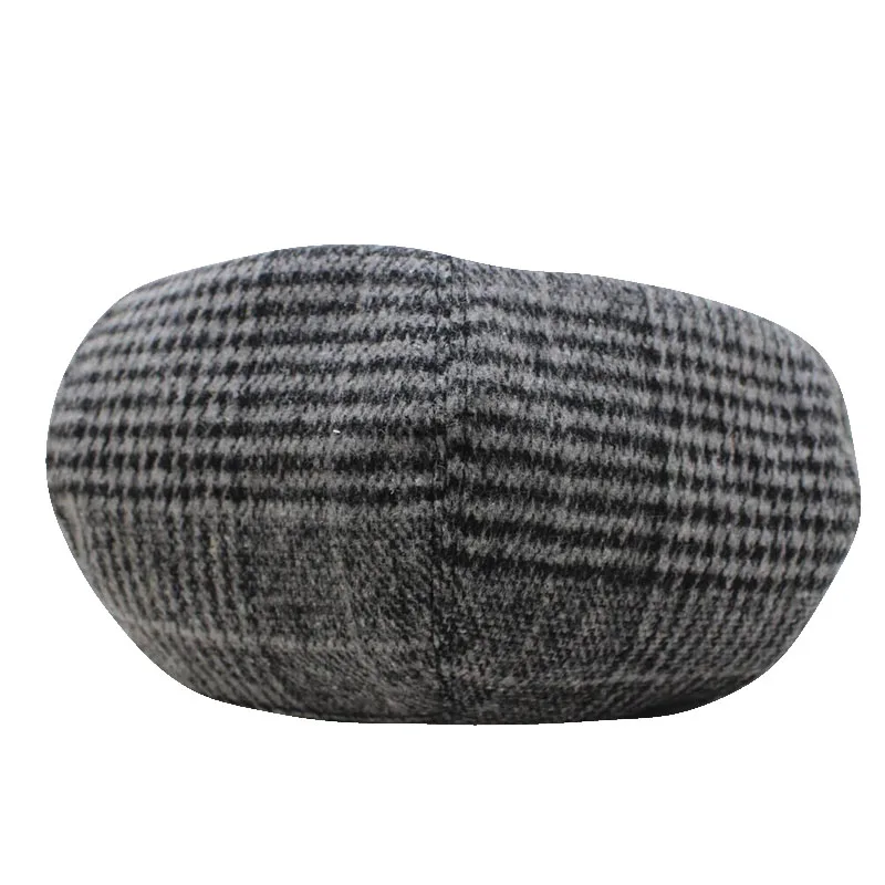 French Artist Beret Hat For Women Female Winter Fashion Black Blue Brown Plaid Wool Thick Berets Painter Octagonal Hats Caps