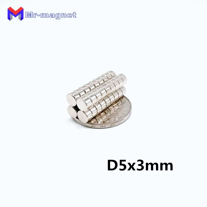 Магнит Mr. Magnet D5x3 5 х3 мм 100 шт. сильный магнит класса N35 постоянный неодимовый |
