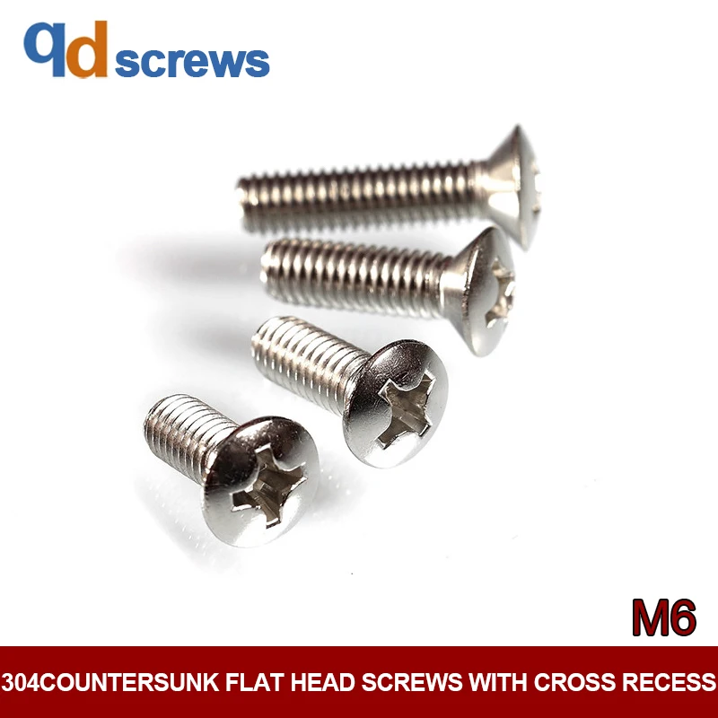 

304 M6 Countersunk raised head screws with cross recess half countersunk half-Phillip flat screw GB820 DIN966 ISO 7047