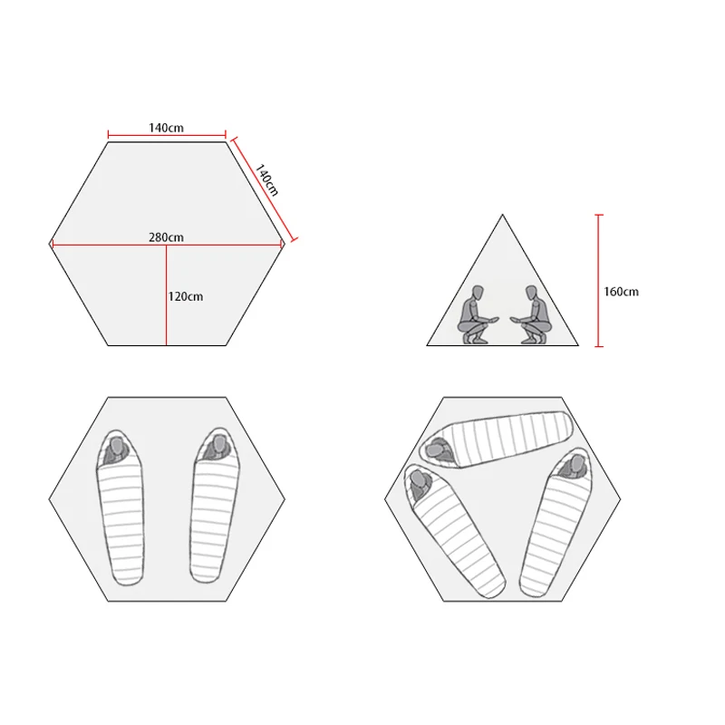 3F UL Gear CangYuan3 Ultralight 15D с силиконовым покрытием от 2 до 3 человек палатка для