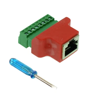 

5pcs Color connector RJ45 to Screw Terminal Adaptor RJ45 to terminal block adapter RJ45 Female to 8 Pin connector RJ45 splitter