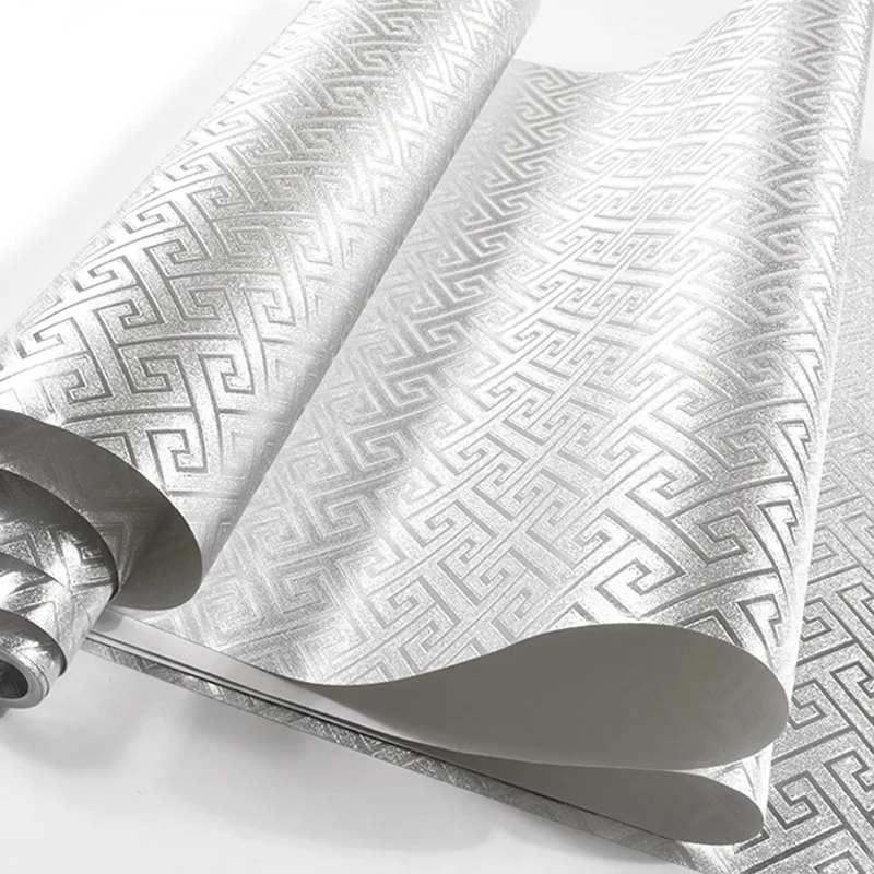 

Luxurious Chinese style back grain gold foil wallpaper silver foil big red ceiling TV background wallpaper