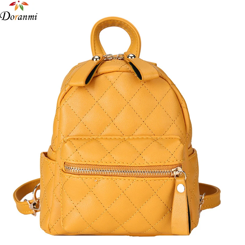 

DORANMI Diamond Lattice Small Backpack For Women 2019 Fashion Leather Mini Backpacks Female Schoolbag Solid Mochila DJB271