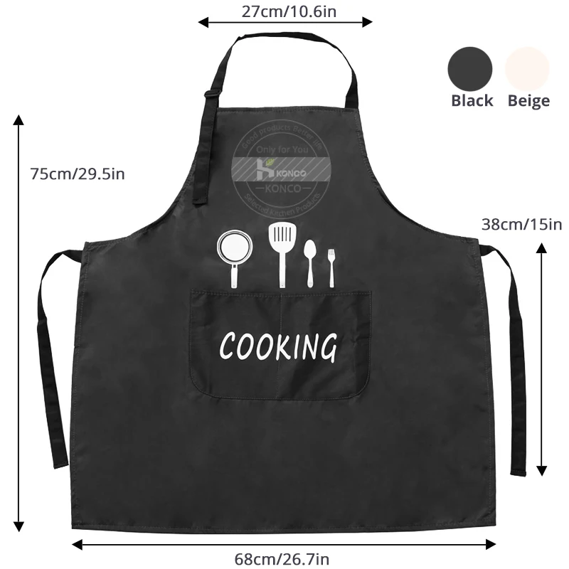 Waterproof Oil Cooking Apron, Chef Aprons for Women Men Kitchen Bib Apron Idea for Dishwashing Cleaning Painting