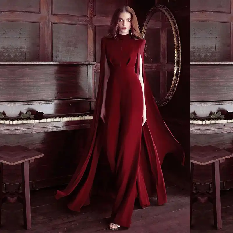 elegant jumpsuits with cape