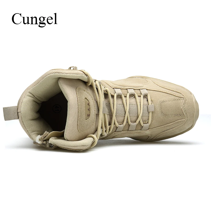 Cungel الجيش التكتيكية أحذية الرجال في الهواء الطلق أحذية التنزه صدمة امتصاص المضادة للانزلاق العسكرية الصحراء أحذية قتالية الجبلية تسلق