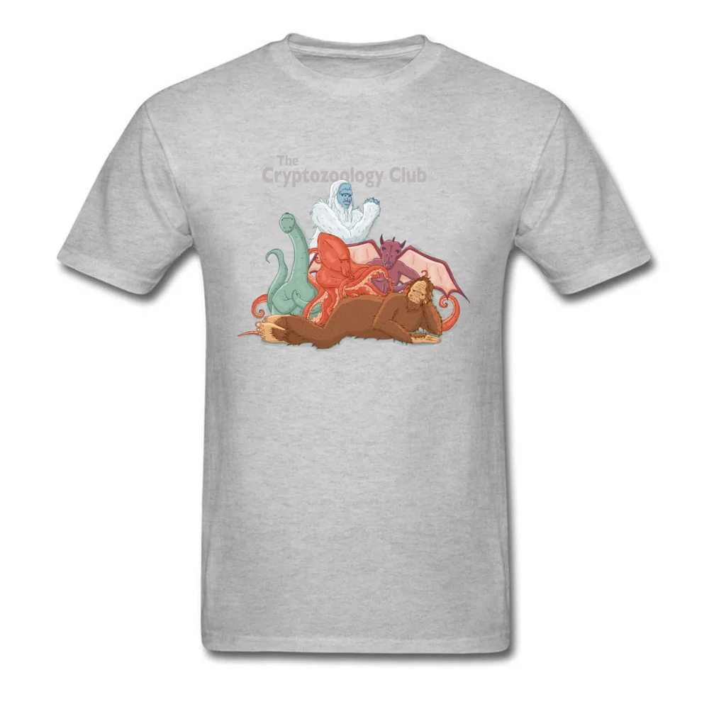 2018 Discount The Cryptozoology Club Short Sleeve T Shirt Labor Day O Neck All Cotton Tops Tees for Adult Tee-Shirt Street The Cryptozoology Club grey