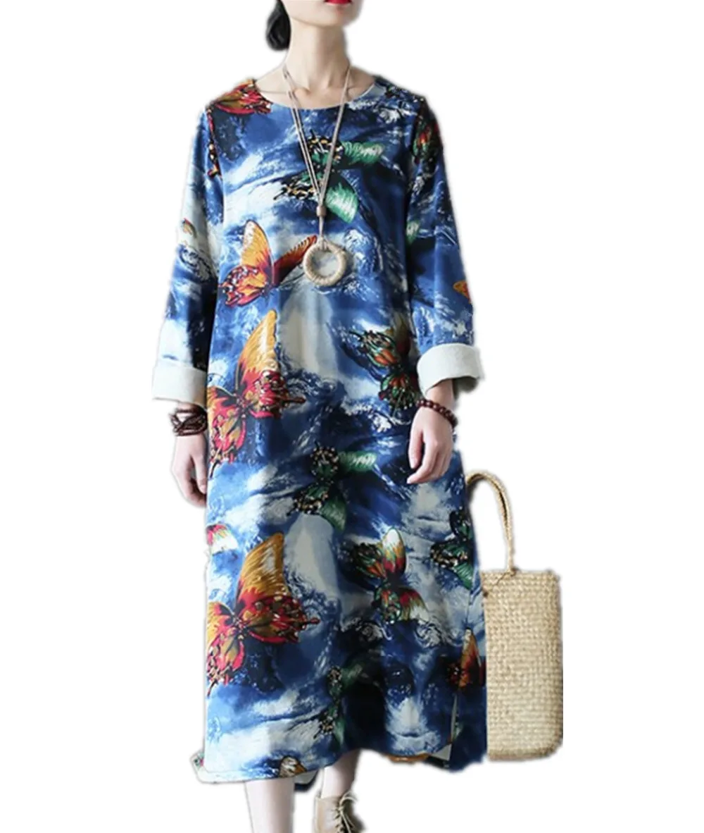 YESNO JZ6 Women Long T-Shirt Dress 100% Cotton Casual Loose Fit Oil Painting Like Sleeve High Low Hemline | Женская одежда
