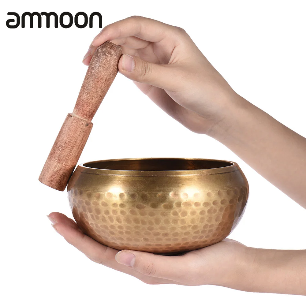 

Exquisite 4.7 Inch Handmade Tibetan Bell Metal Singing Bowl with Striker for Buddhism Buddhst Meditation Healing Relaxation Yoga