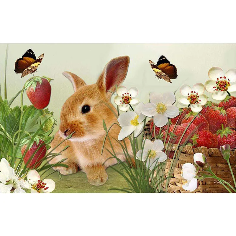 

YIKELA 5d Diy Easter Diamond Painting Cartoon Rabbit Full Square Needlework Religious Mosaic Decor Wall Painting Diamond
