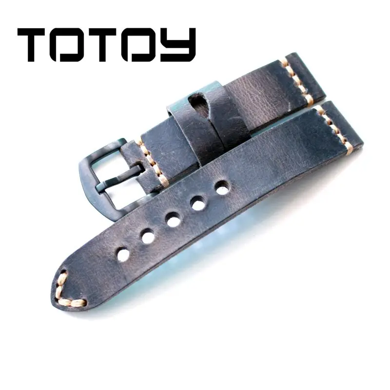 

TOTOY Italy Rough Crazy Horse Leather Watch, leather Vintage Leather Strap, 22MM 20MM Mountain Sports Leather Strap Dark Gray