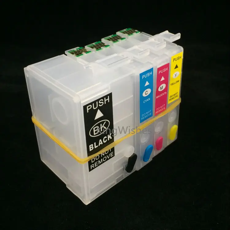 

4PCS T1881 T1882 T1883 T1884 Refillable Cartridge With Chip For Epson WF-7621 WF-7111 WF-3641 Without Ink