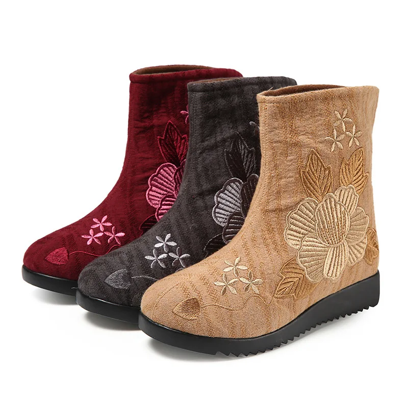 

2019 New Winter Embroidery Boots National style embroidery cotton boots schoenen vrouw