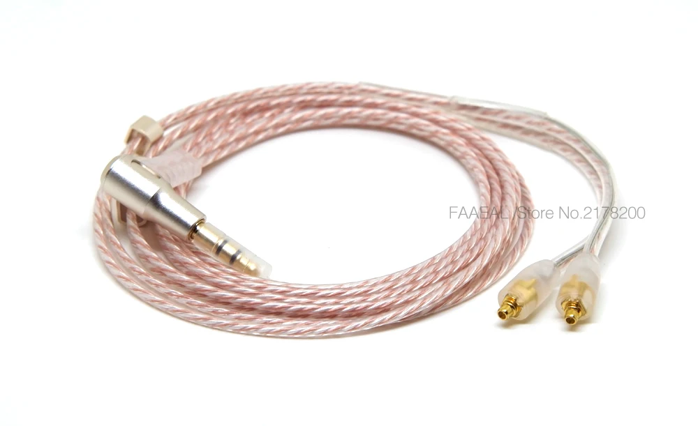 FAAEAL новейший ручной работы Серебряный медный смешанный кабель для наушников для Shure SE215 SE535 SE846 UE900 DQSM KINERA BD005 с MMCX