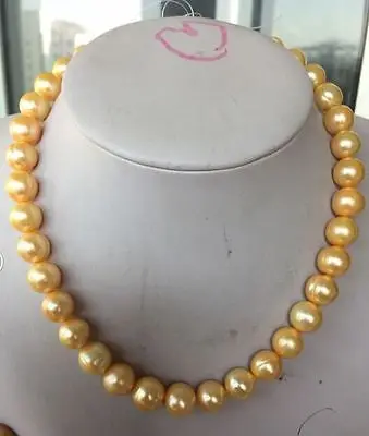 

HOT## Wholesale FREE SHIPPING >HUG Eelgant south sea 18"12-13MM GOLD PEARL NECKLACE 14k