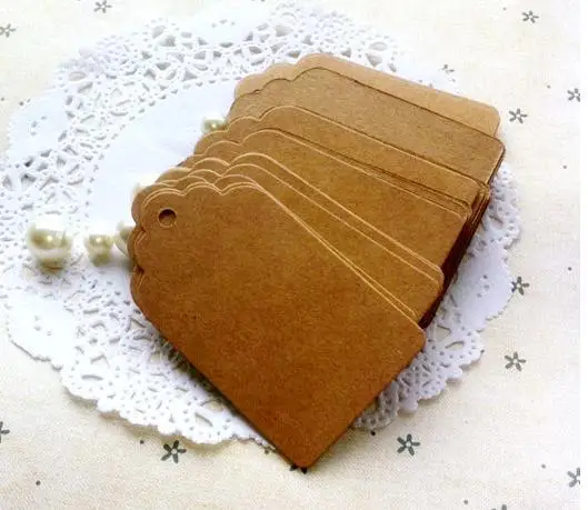 

4 * 7 cm baking food mini blank price tag gift hand made kraft paper Garment Tags Packaging Label 500 PCS/lot free shipping