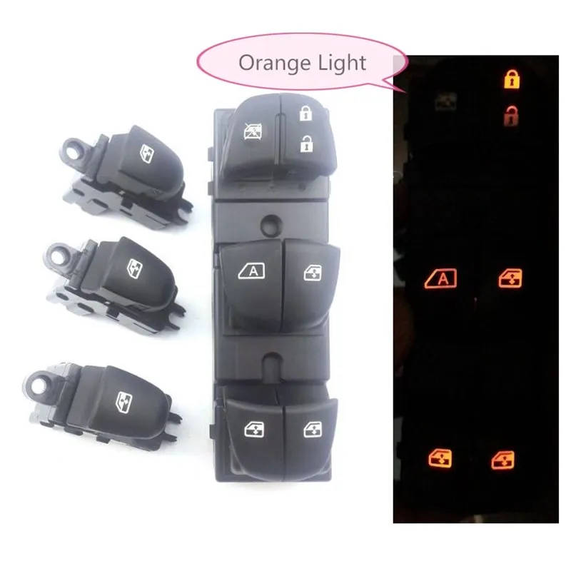 

25401-1KA0A 254011KA0A 25401-1KA0B 25411-1KL5A Window Master Switch for Nissan Qashqai Altima Sylphy Tiida X-Trail orange light