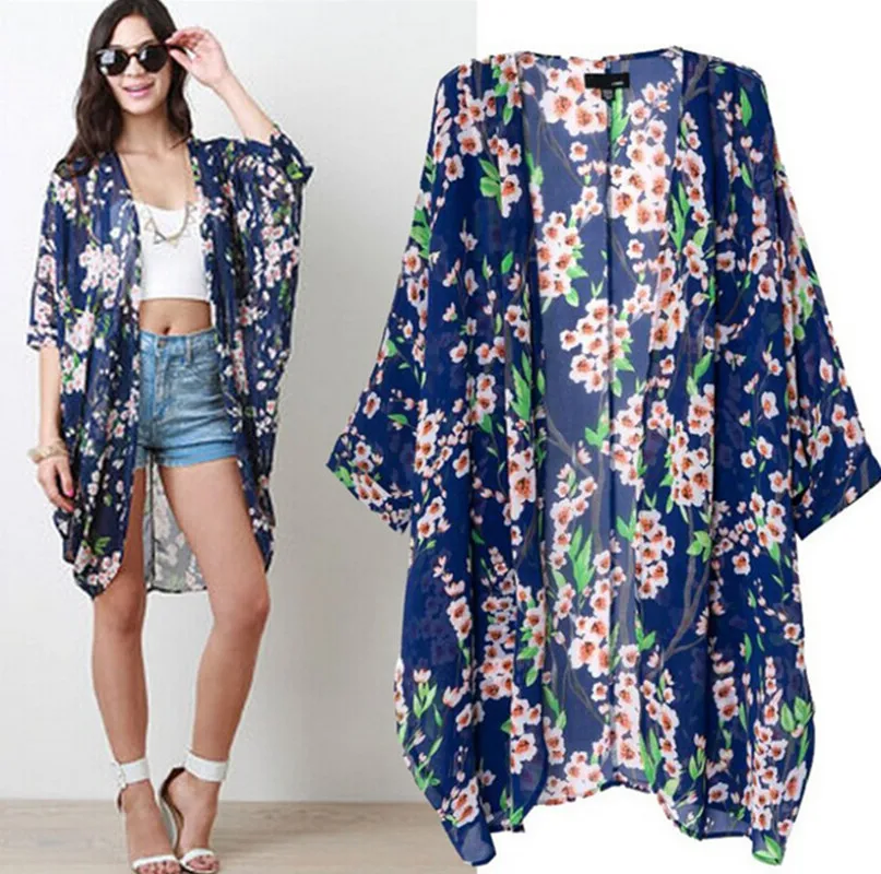 

promotion sale European and American style summer new kimono-style cardigan chiffon sun protection clothing