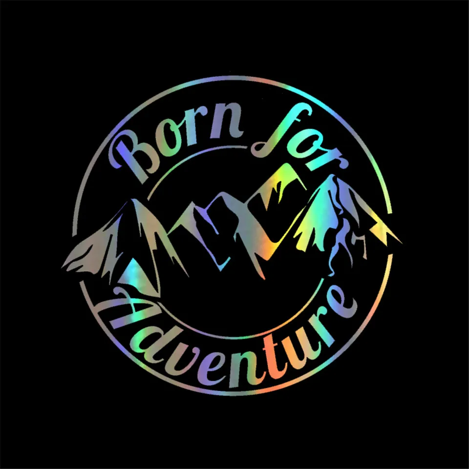 Cool Graphics Born For Adventure Vinyl Decal Sticker Car Caravan Camper Van Motorbike Laptop BlackSilverLaser 1516cm (4)