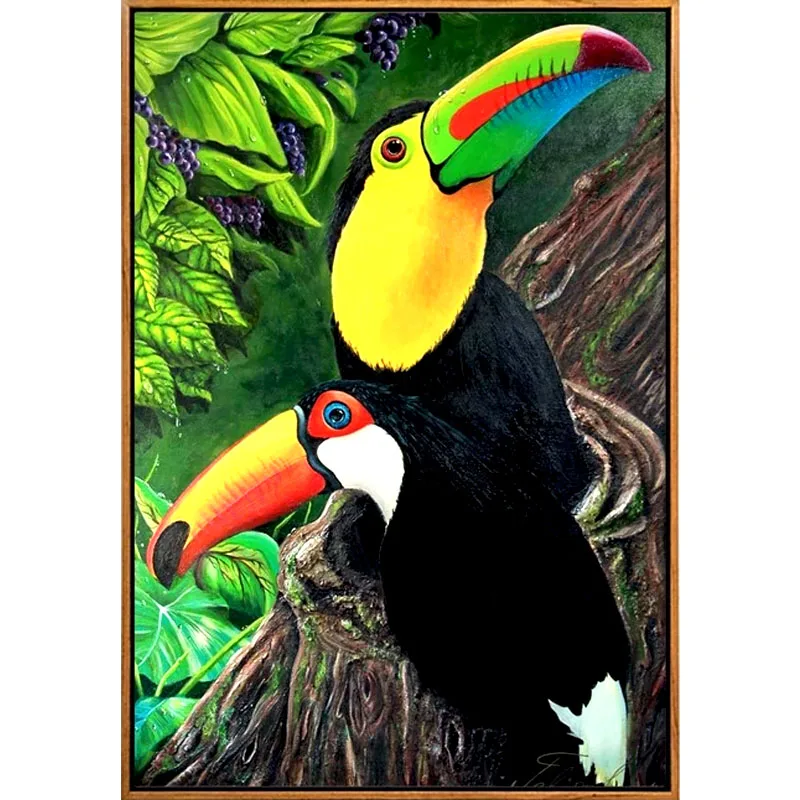 

5D DIY Full Round Diamond Painting Animal Toucan Pattern Cross Stitch Round Diamond Mosaic Full Diamond Painting Gift