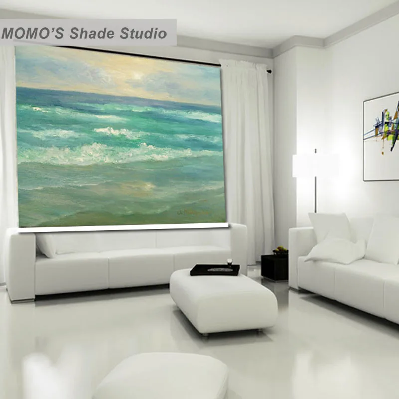 

MOMO Seaside Window Curtains Roller Shades Blinds Thermal Insulated Blackout Fabric Custom Size, Alice 62