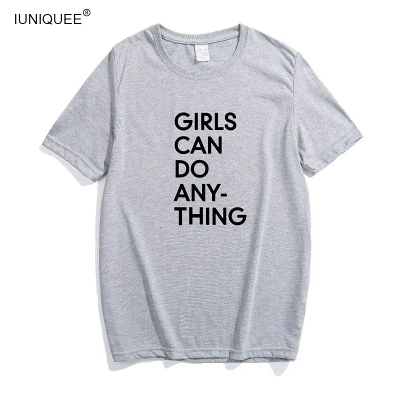 Феминистская футболка Для женщин девушки могут сделать что-нибудь летние шорты рукавами дамы топ, футболка, рубашка Femme Tumblr Для женщин футболка