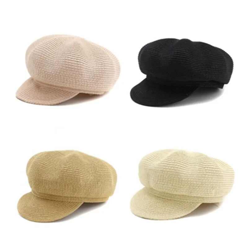XdanqinX/ новая стильная женская соломенная шляпа, дышащая кепка газетчика, элегантные модные головные уборы, летняя Солнцезащитная женская соломенная шапочка с язычком