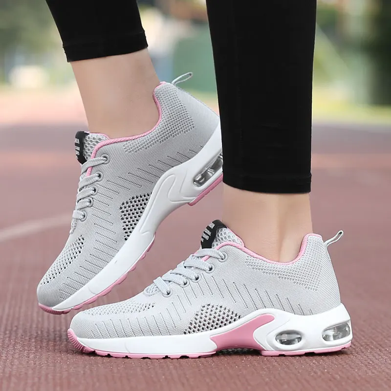 

2019 Shoes Woman Air Mesh Cushion Women Fashion Sneakers Plus Size 42 Ladies Damping Sport Shoes Cheap Sale Women's Flats