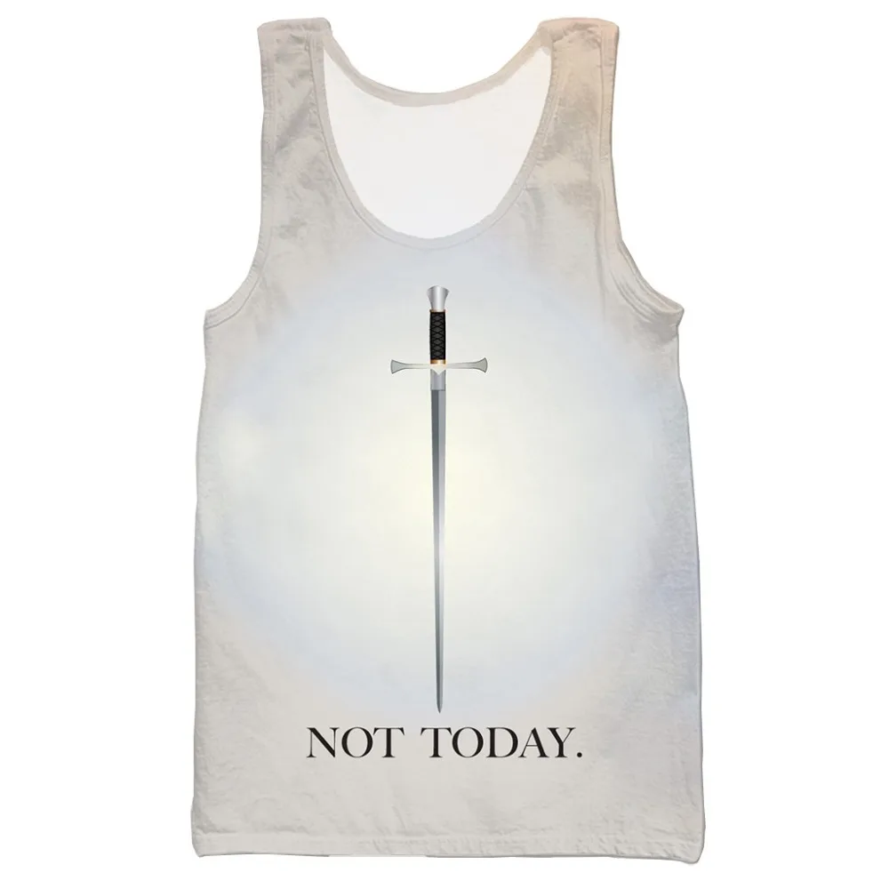 

Game of thrones not today Arya stark 3D printed tank top men fashion cool tank top work out men women tank top halter tank top