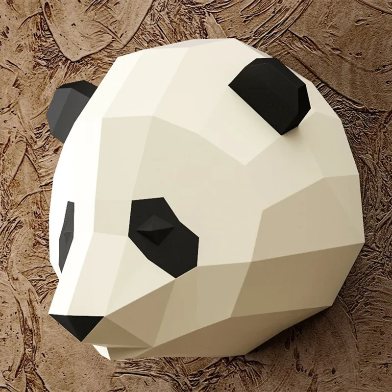 30 мин полный DIY 3D гигантская голова панды бумага скульптура Бумага Ремесло