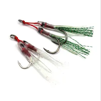 

5pcs 13/14/15# Assist hook Strong steel jig Hooks Dual Fishing Lead Barbed Fishhook for Metal Jigs Lures saltwater freshwater