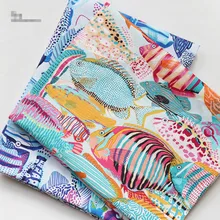 150x100 см, 2 цвета, все виды рыб, Богемская ткань, холст, хлопок, ткань для дивана, материал для декора, высокое качество, ткань для скатерти