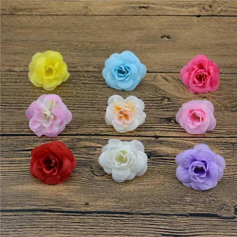 

10pcs Large Silk 5 layer Rose Handmake Artificial Flower Head Wedding Decoration DIY Wreath Gift Scrapbooking Craft Fake Flower