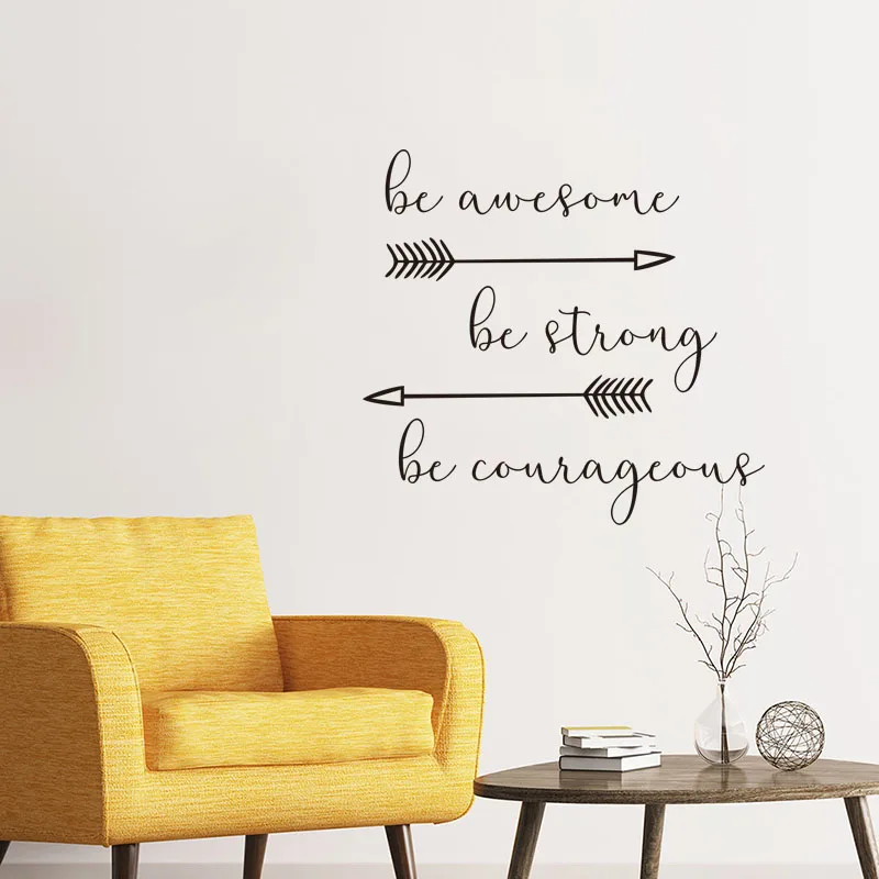 Наклейки Be awesome be strong смелая виниловая наклейка на стену вдохновляющая Наклейка с