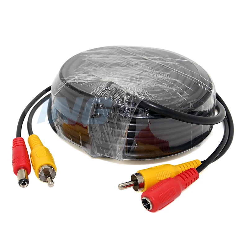 20 м DC AV 2в1 видео Мощность кабель для камеры видеонаблюдения системы безопасности аксессуары