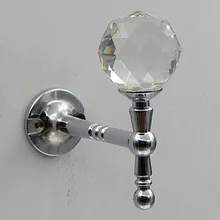 Creative Fashion clear Crystal Wall Decorative Hardware Hooks Silver Gold Diamond clothes curtain cap home clothes shop hooks