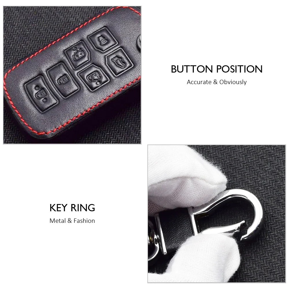 6 кнопок кожаный чехол для ключей для Toyota Sienna 2012 Tacoma Smart Keyless дистанционный брелок крышка брелок защитная сумка