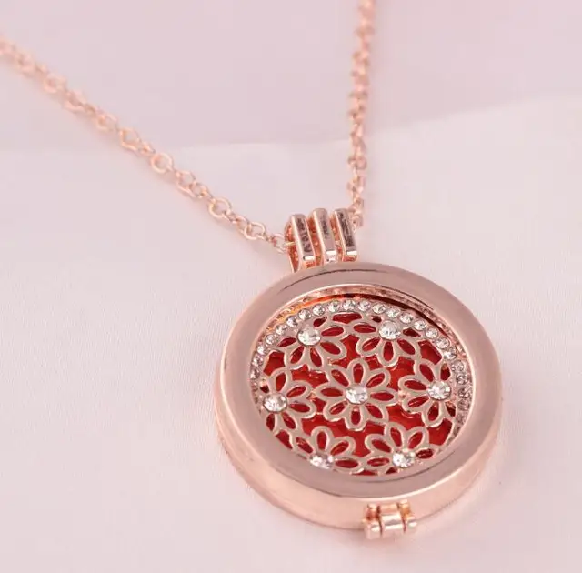 Online 1 Pcs Set New Rose Gold Antique Vintage Lockets 1 Pcs Set New Rose Gold Antique Vintage Lockets Essential Oil Diffuser Perfume Aromatherapy Necklace For Gifts Jewelry