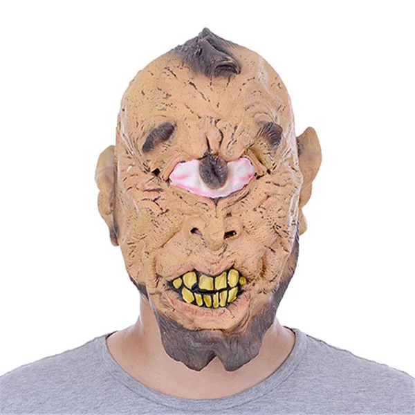 

Party Mask Masquerade Halloween Mask Single Eye Ghost Soft Latex Mask Full Face With Horror Mask MJ008