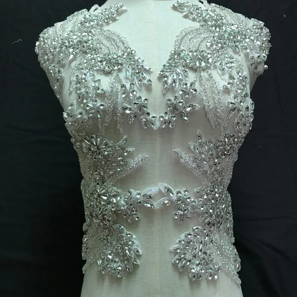 WKU DIY свадебное платье Кристалл Кружева аппликация патч в паре LA-184