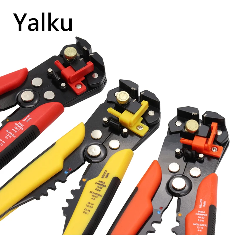 

Yalku Automatic Cable Stripper Pliers Crimper Cable Cutter Multifunctional Chrome Vanadium 0.2-6mm² Electrician Repairing Pliers