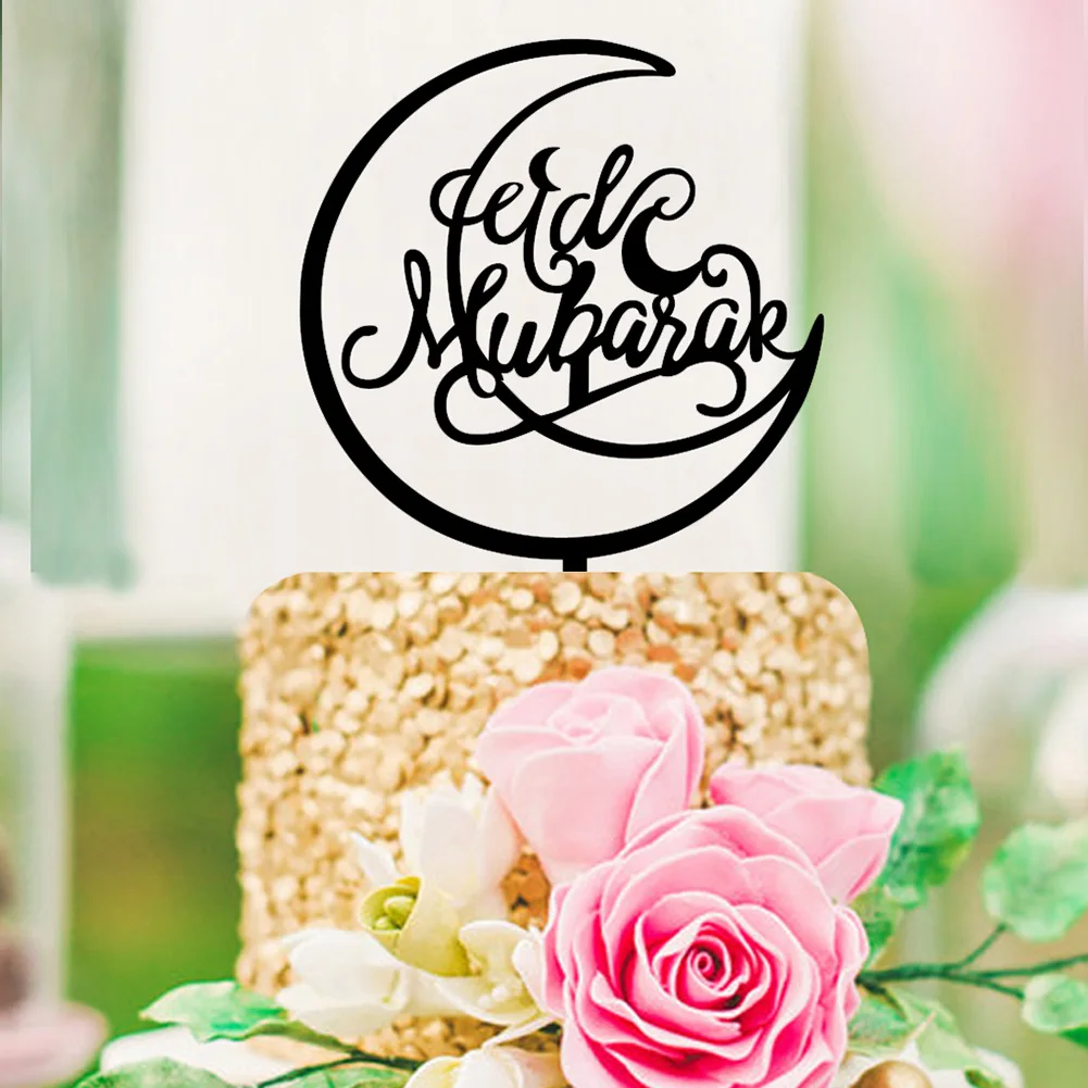 1 шт. Eid Mubarak Рамадан Свадебные акриловые флажки для торта двойная палка для семьи день рождения выпечки украшения принадлежности - Цвет: 3