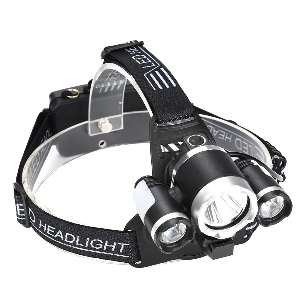 Top 15000LM 3x XM-L T6 LED +2LED Rechargeable 18650 Headlamp Head Light Torch Rechargeable Headlight 18350 Flashlight 4 Modes 8