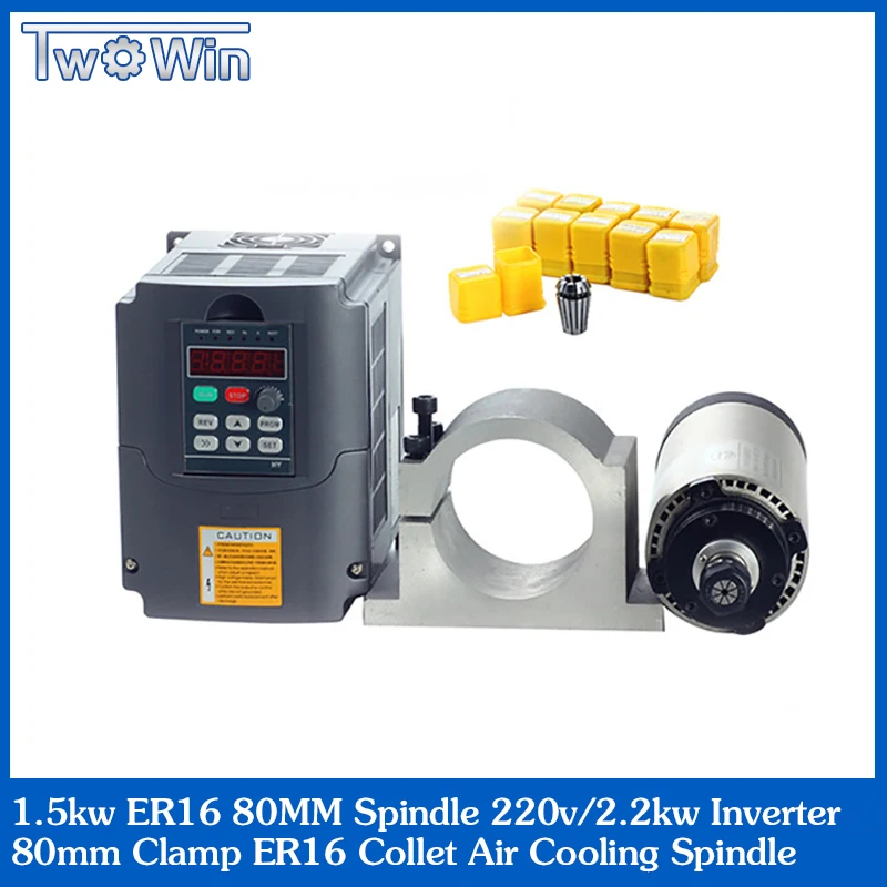 Двигатель шпинделя с воздушным охлаждением 1500 кВт двигатель ER16 4 подшипника