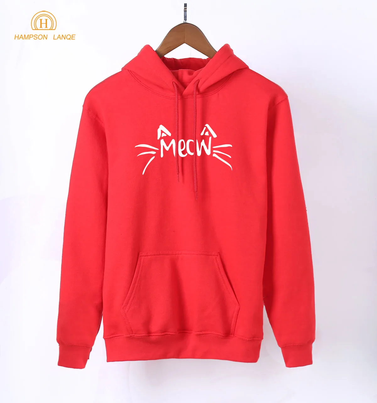 

Meow Kawaii Emoji Cat Ear Print Spring Autumn Hoodie 2019 New Style Black White Gray Pink Red Blue Sweatshirt Women Kpop Hoodies