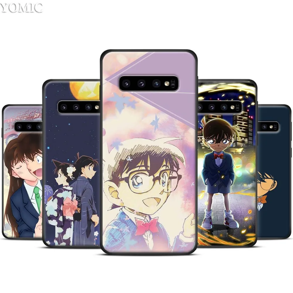 

Detective Conan Black Silicone Case for Samsung Galaxy S10 S10e S8 S9 Plus S7 A40 A50 A70 Note 8 9 Soft Cover Case