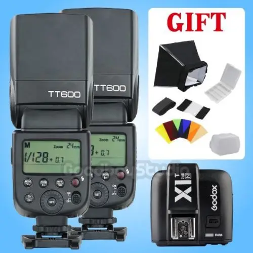 

2PCS Godox TT600 2.4G HSS Camera Flash Speedlite + X1T-N Transmitter for Nikon