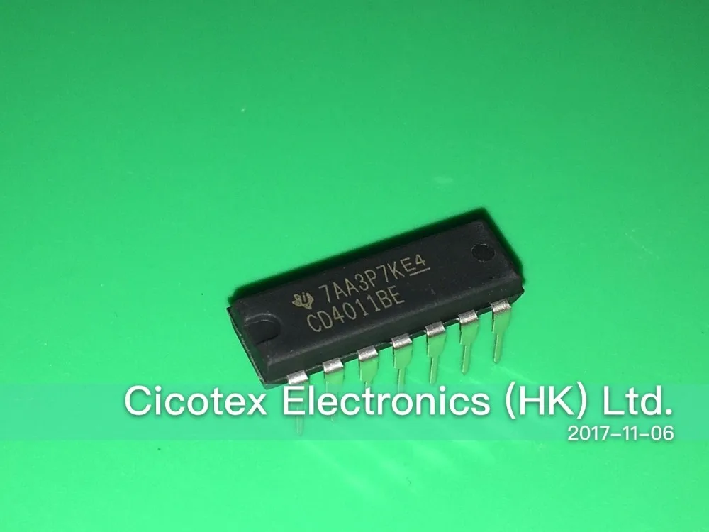 

10pcs/lot CD4011BEG4 DIP14 IC GATE NAND 4CH 2-INP 14-DIP CD4011 CD40118E